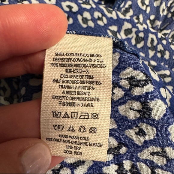 NWT Free People | Women's Blue White Animal Leopard Print Wrap Maxi Dress Size M - Picture 10 of 12